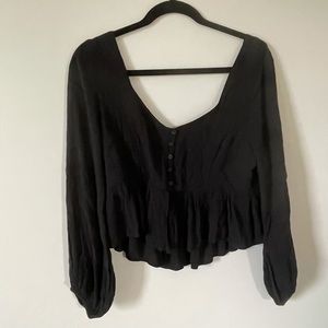 American Eagle Black button down Blouse
